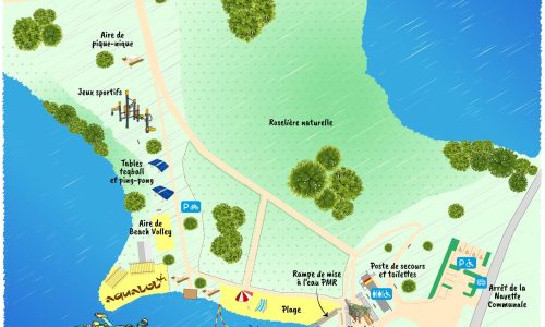 Plan de la base de loisirs des lacs de Vergèze